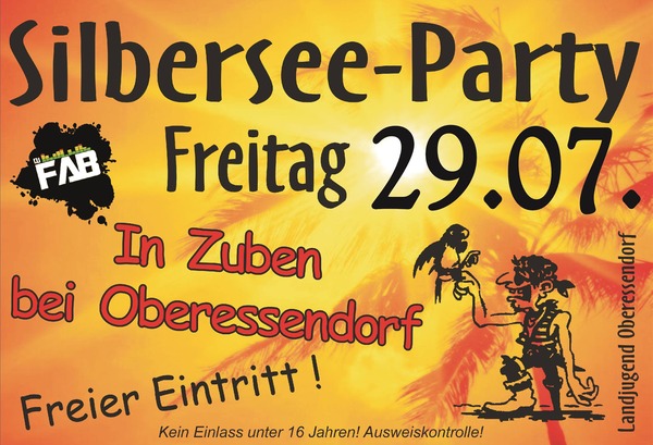 Party Flyer: SILBERSEE-PARTY am 29.07.2016 in Eberhardzell