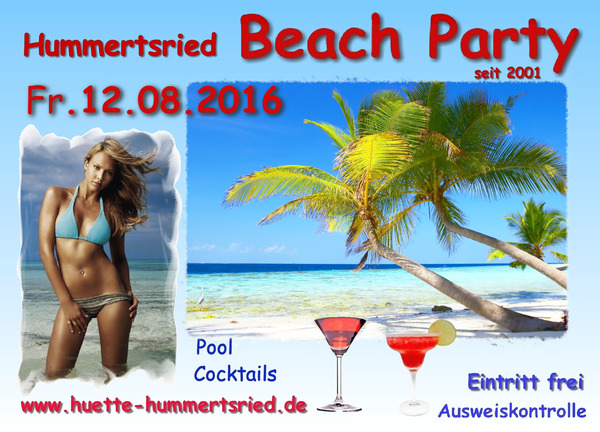 Party Flyer: Beachparty 2016 am 12.08.2016 in Eberhardzell